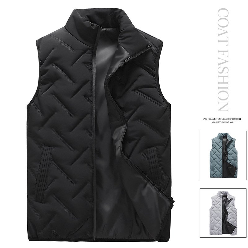 Liu Ming Cheap Wholesale Autumn Winter 2024 Trending Men s Warm Sleeveless Vest Waistcoat Stand Up Collar Clothing Jackets