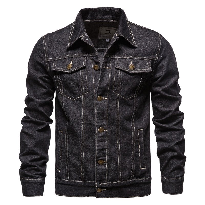 2024 Custom Male Design & Logo Winter Long Sleeve Cotton Jean Jacket Fashionable Casual Plus Size Denim Jacket For Men