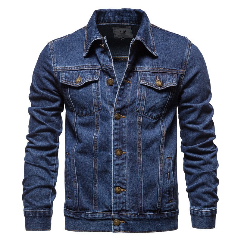 2024 Custom Male Design & Logo Winter Long Sleeve Cotton Jean Jacket Fashionable Casual Plus Size Denim Jacket For Men