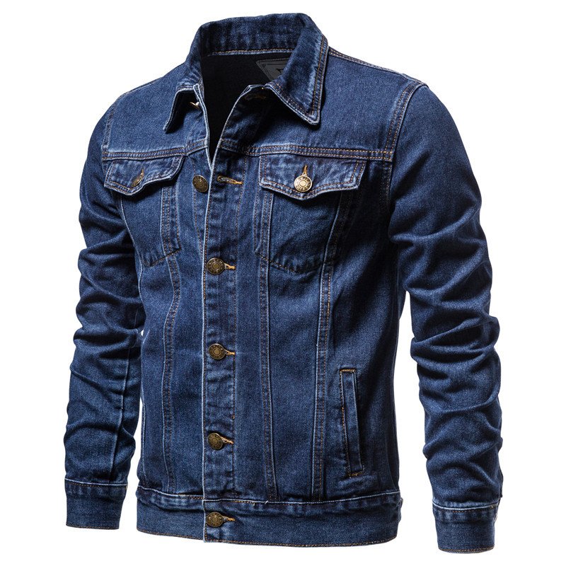 2024 Custom Male Design & Logo Winter Long Sleeve Cotton Jean Jacket Fashionable Casual Plus Size Denim Jacket For Men