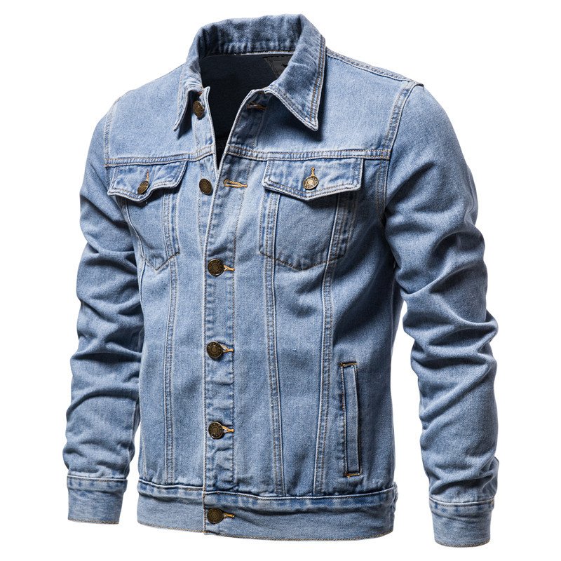 2024 Custom Male Design & Logo Winter Long Sleeve Cotton Jean Jacket Fashionable Casual Plus Size Denim Jacket For Men