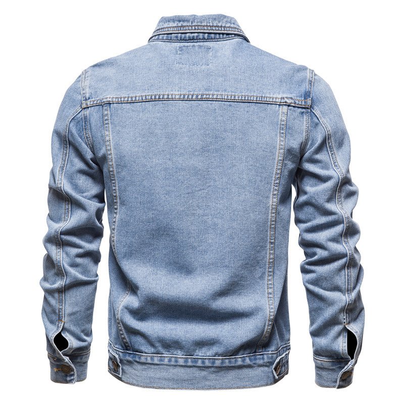 2024 Custom Male Design & Logo Winter Long Sleeve Cotton Jean Jacket Fashionable Casual Plus Size Denim Jacket For Men