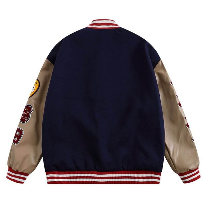 Men's Baseball Jacket Unisex Custom Button Letter Embroidered Men's Casual Varsity Jacket
