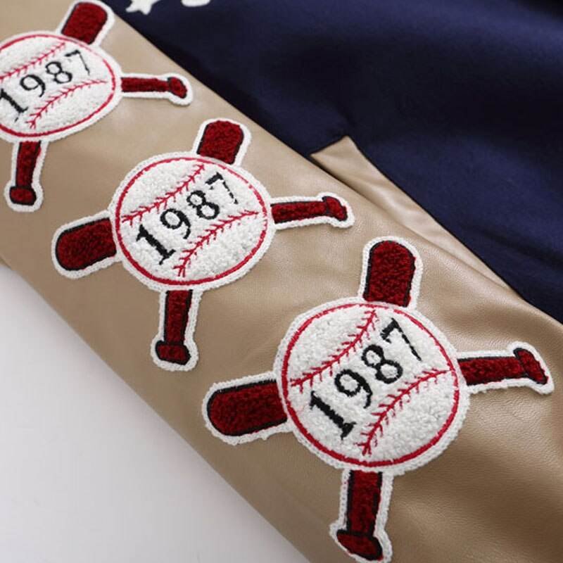 Men's Baseball Jacket Unisex Custom Button Letter Embroidered Men's Casual Varsity Jacket