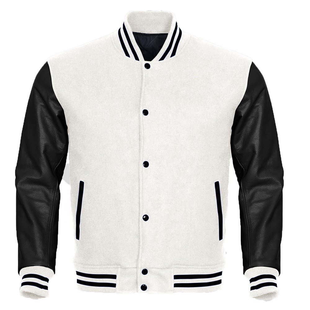 2024 Bomber Embroidered High Quality Jacket Custom Logo Baseball Letterman Jackets Men Vintage Blank Leather Sleeve Varsity