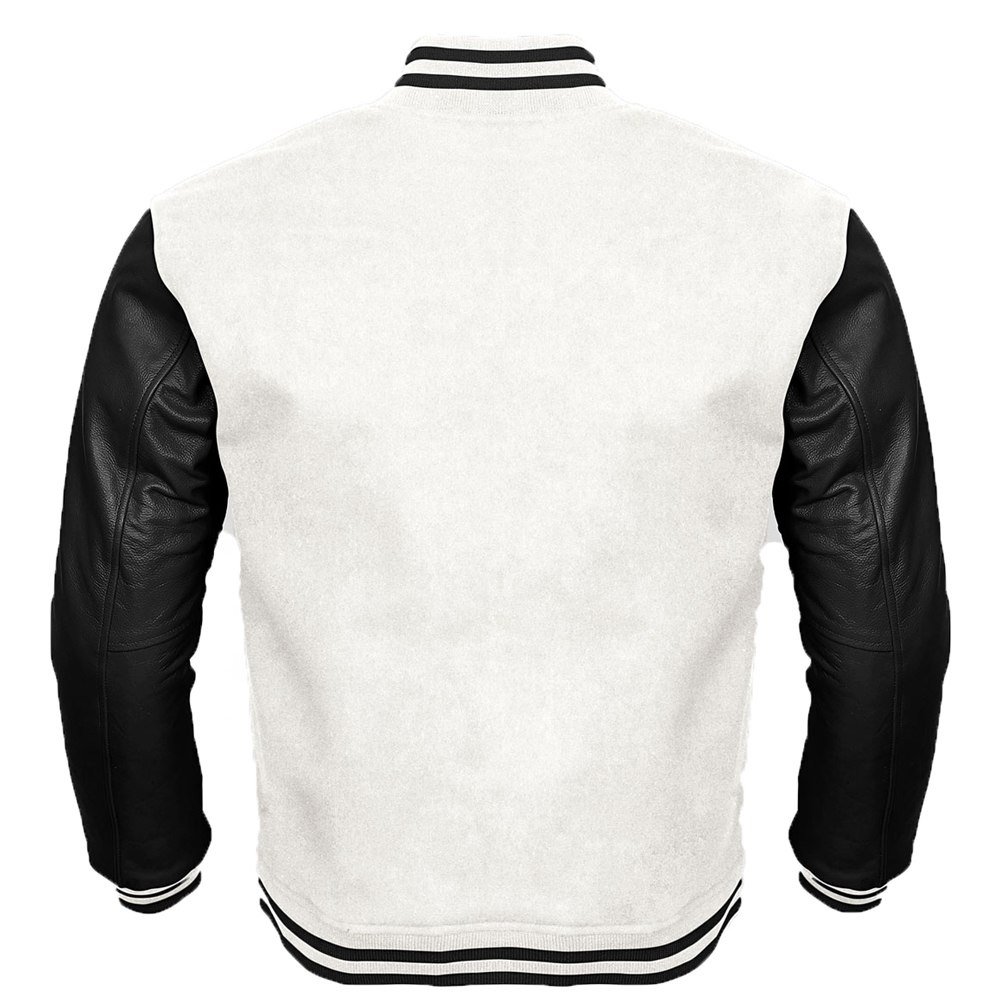 2024 Bomber Embroidered High Quality Jacket Custom Logo Baseball Letterman Jackets Men Vintage Blank Leather Sleeve Varsity