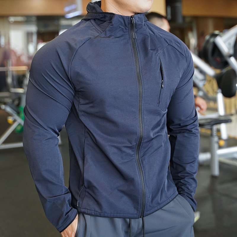 Quality Fashion Men'S Bodybuilding Versatile Gym Running Zip Up Work Sports Jacket For Men Hooded
