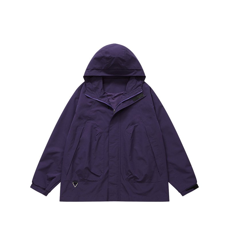 2023 Unisex Hooded Jacket XL Size 5 Colors Waterproof Rain Zip-Up for Men Women for Hiking and Fishing Outdoors