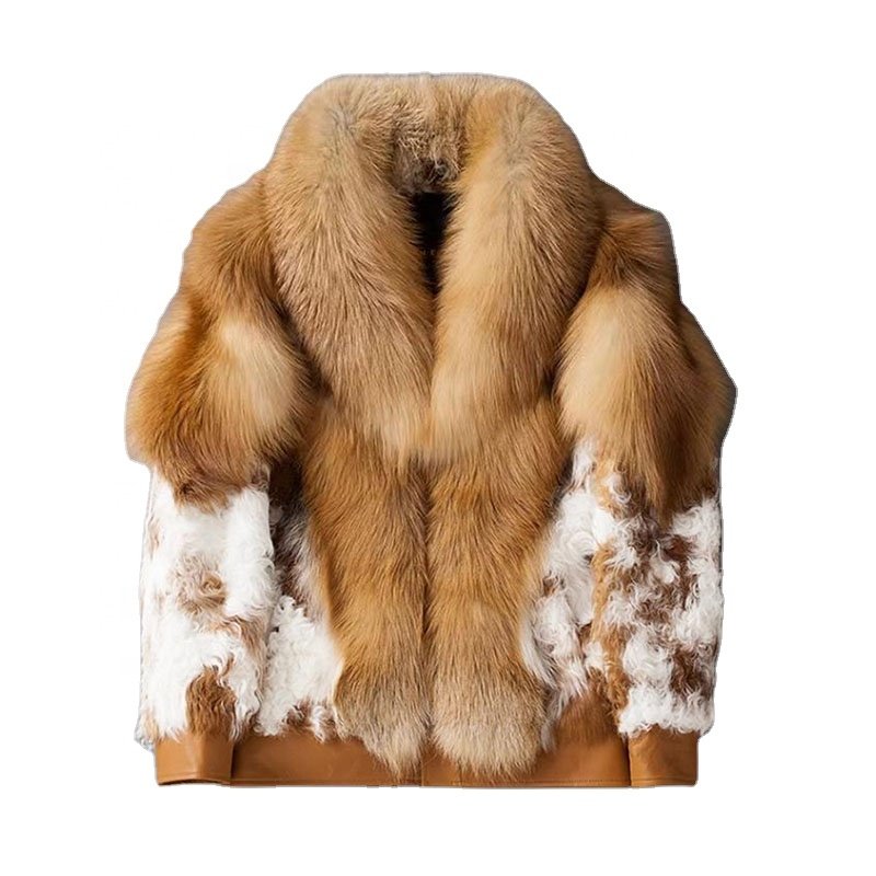 Men's Fox Fur Jacket with sheepskin