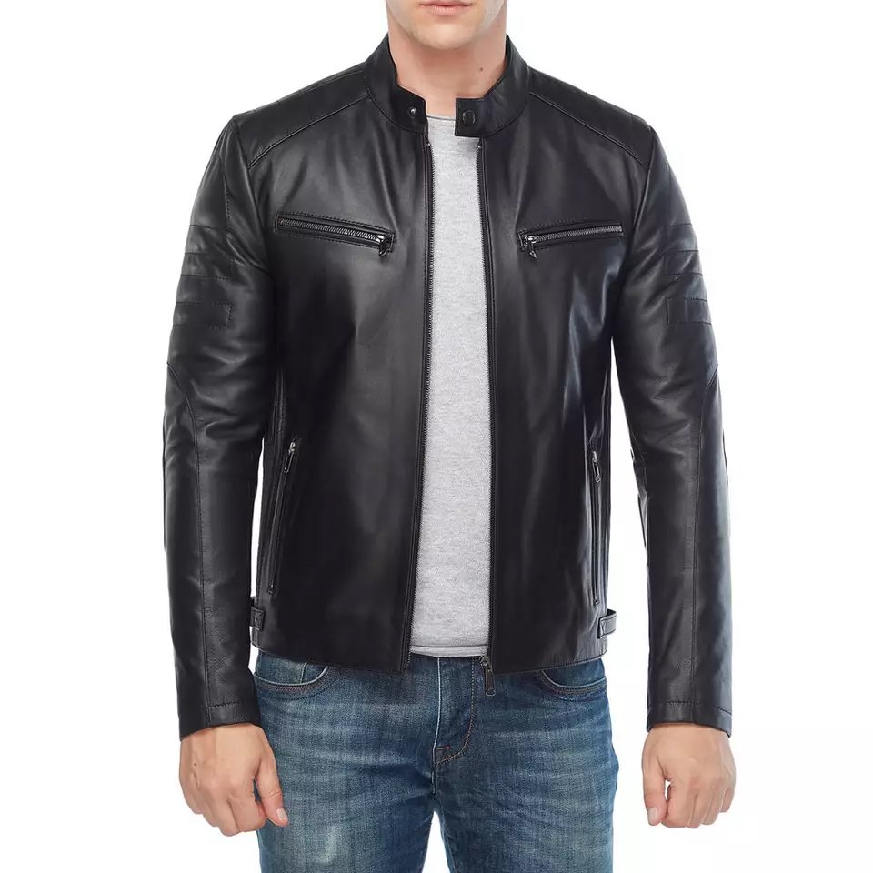 Top Trending products 2023 Men clothing fashion leather Biker Jacket High Quality With customized logo And Designs winter jacket