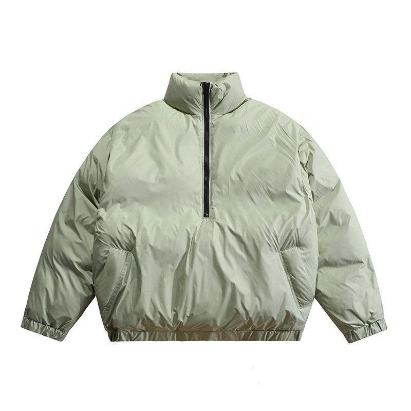 Custom Winter Wind Breaker Jacket For Men Half Zipper Cotton Coat Plus Size Men's Jackets