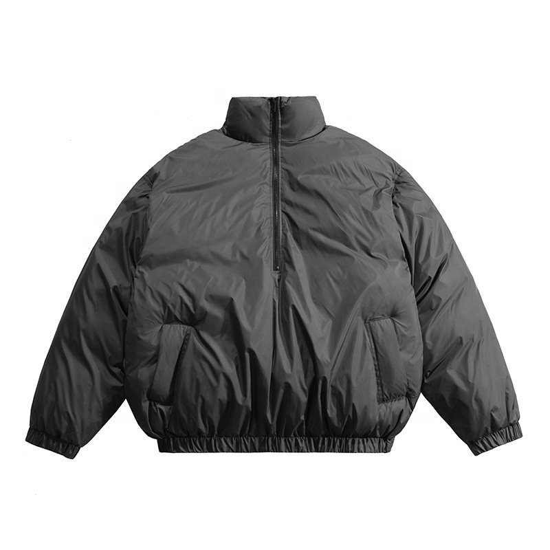 Custom Winter Wind Breaker Jacket For Men Half Zipper Cotton Coat Plus Size Men's Jackets