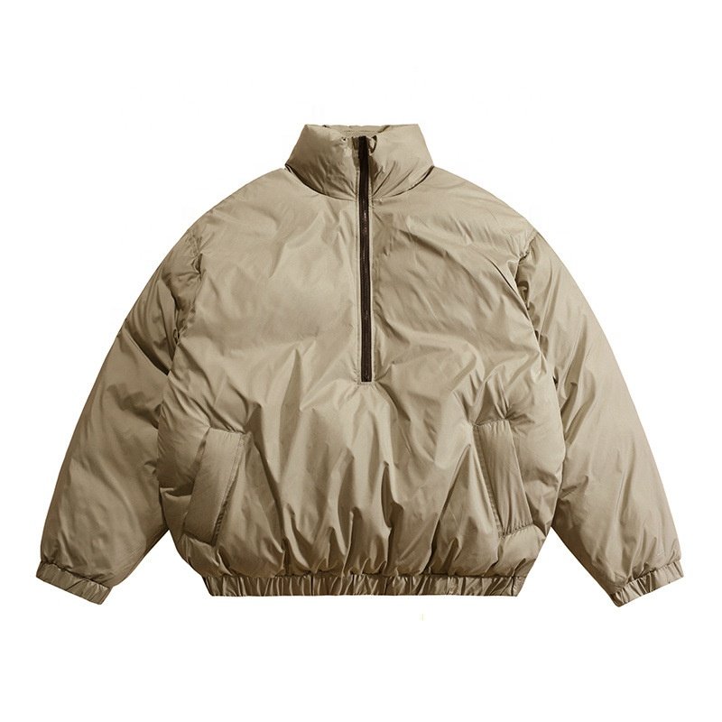 Custom Winter Wind Breaker Jacket For Men Half Zipper Cotton Coat Plus Size Men's Jackets