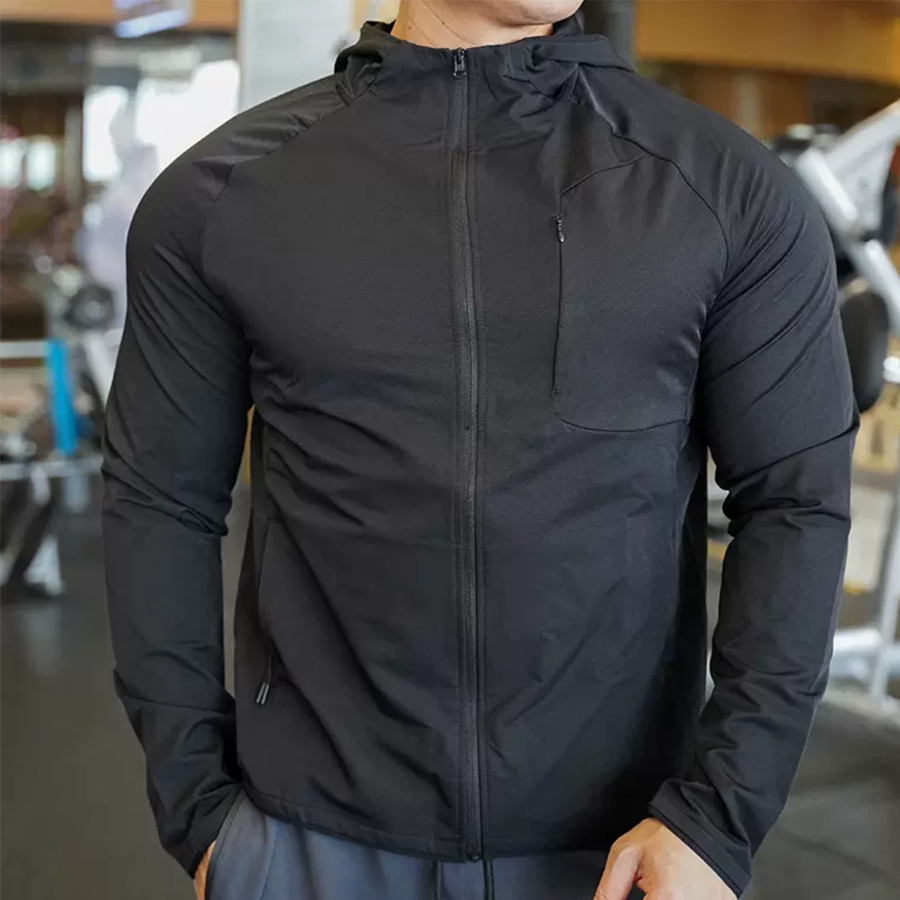 Sportswear Mens Jackets Custom Logo Athletic Fitness Jogging Breathable Quick Dry Sport Jacket Men Windbreaker Jacket