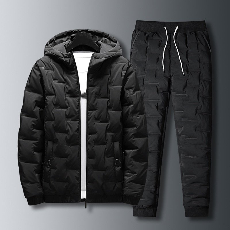 Wholesale Streetwear High Quality Custom Logo Plain Plus Size Casual Winter Tooling Padded Jacket 2 Piece Puffer Men'S Jackets