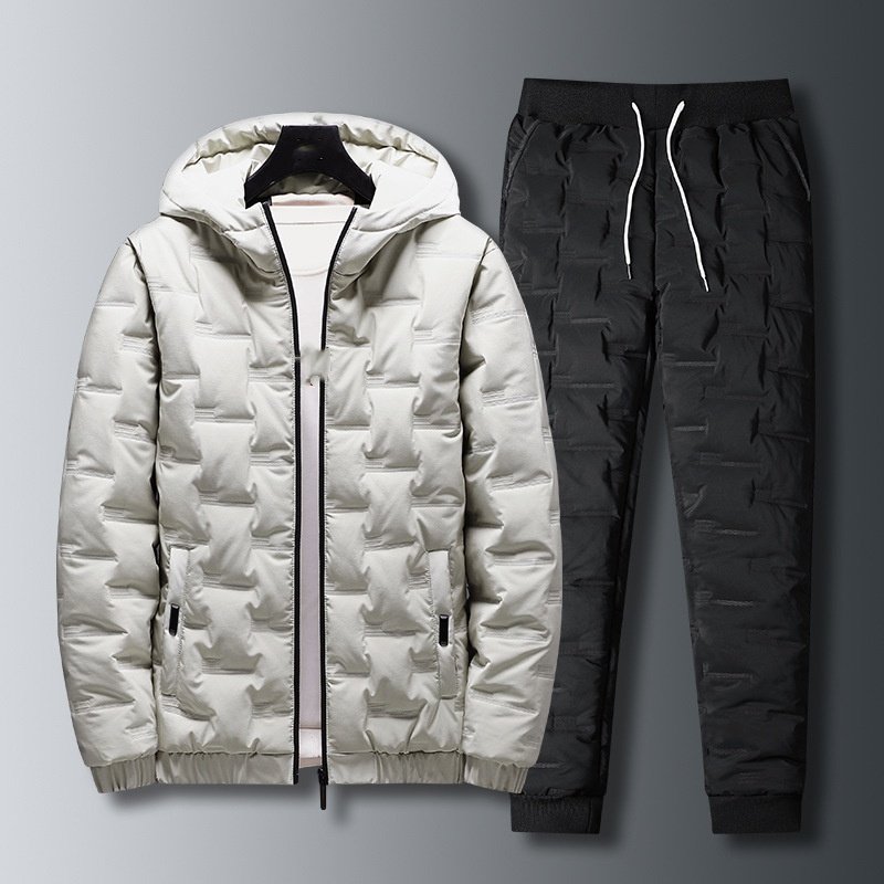Wholesale Streetwear High Quality Custom Logo Plain Plus Size Casual Winter Tooling Padded Jacket 2 Piece Puffer Men'S Jackets
