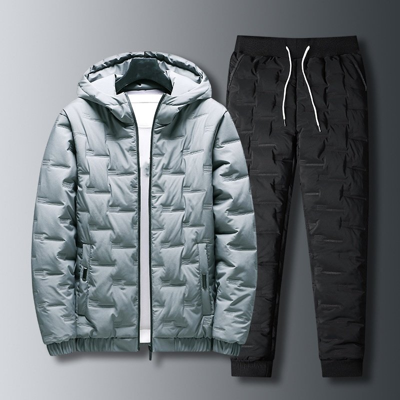 Wholesale Streetwear High Quality Custom Logo Plain Plus Size Casual Winter Tooling Padded Jacket 2 Piece Puffer Men'S Jackets