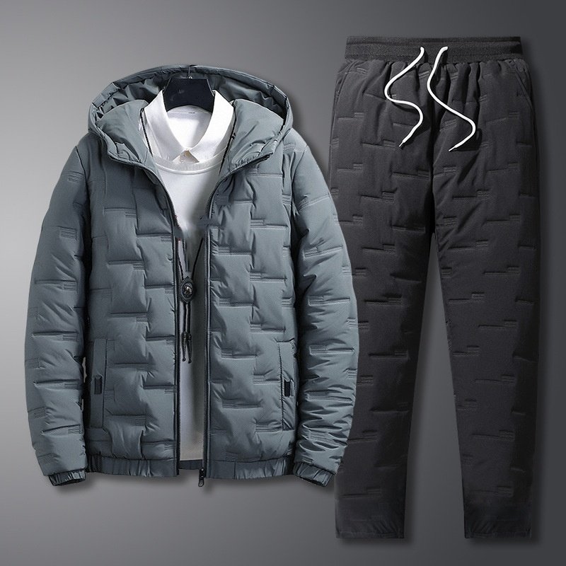 Wholesale Streetwear High Quality Custom Logo Plain Plus Size Casual Winter Tooling Padded Jacket 2 Piece Puffer Men'S Jackets