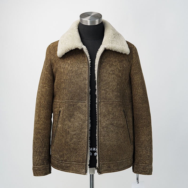 NAFA 2024 Factory Price Men's Sheepskin Shearling Natural Fur Jackets with Customized Size