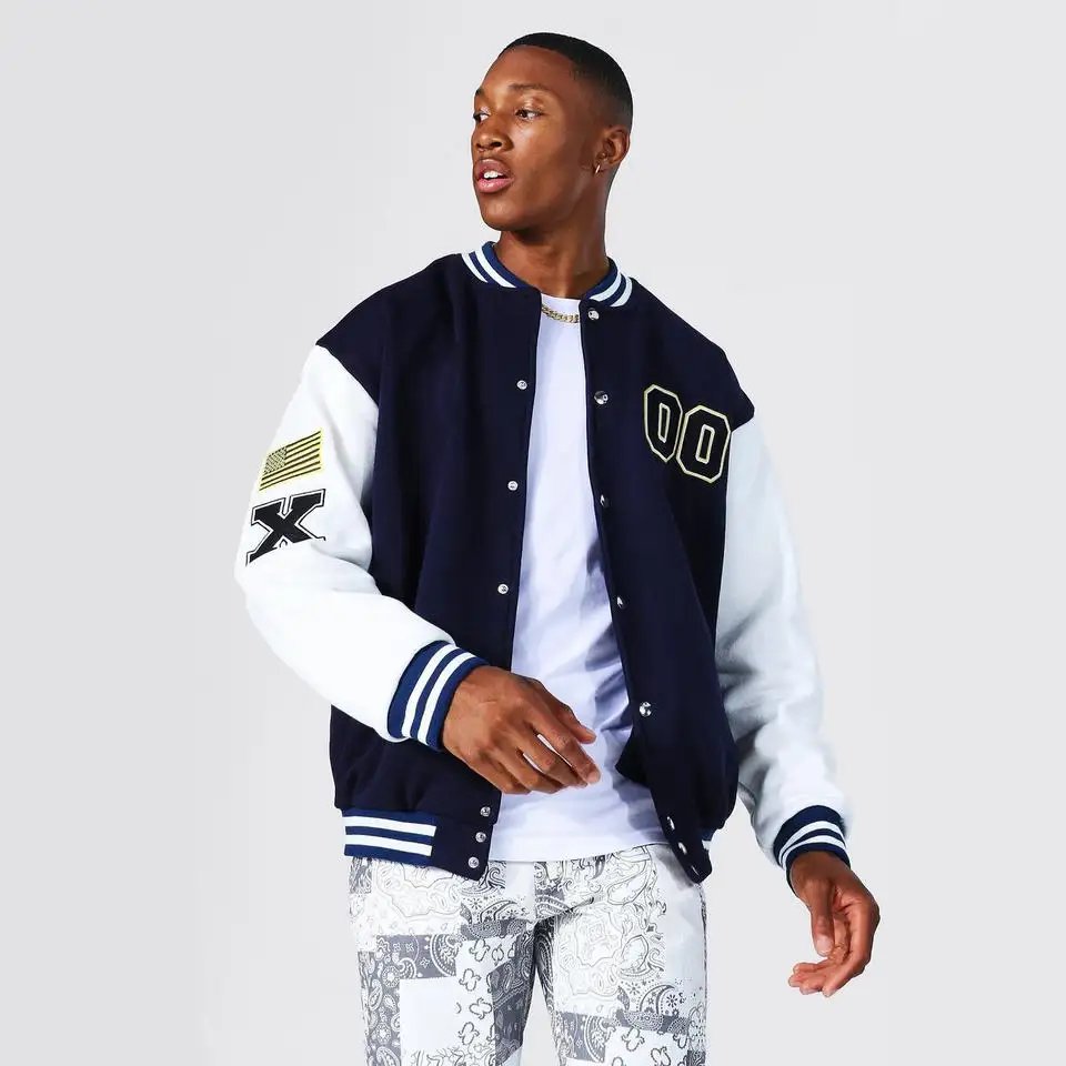 2023 New Sleeve Baseball Letterman Jacket For Men Wholesale Blank Jackets Men's Customized