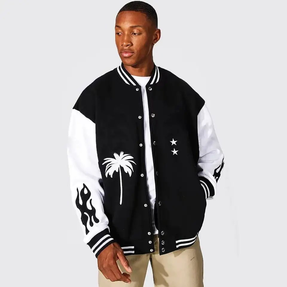 2023 New Sleeve Baseball Letterman Jacket For Men Wholesale Blank Jackets Men's Customized