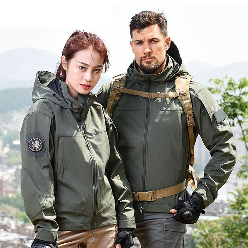 SIVI Lightweight Camouflage Training Soft Shell Outdoor Hunting Clothes Tactical Jacket Mountaineering Jacket for Men