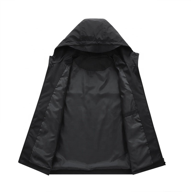 Custom Logo Men's Waterproof Rain Jacket Hooded Windproof Outdoor Sofe Shell Jacket Sport Trekking Working Jacket