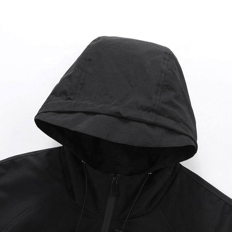 Custom Logo Men's Waterproof Rain Jacket Hooded Windproof Outdoor Sofe Shell Jacket Sport Trekking Working Jacket