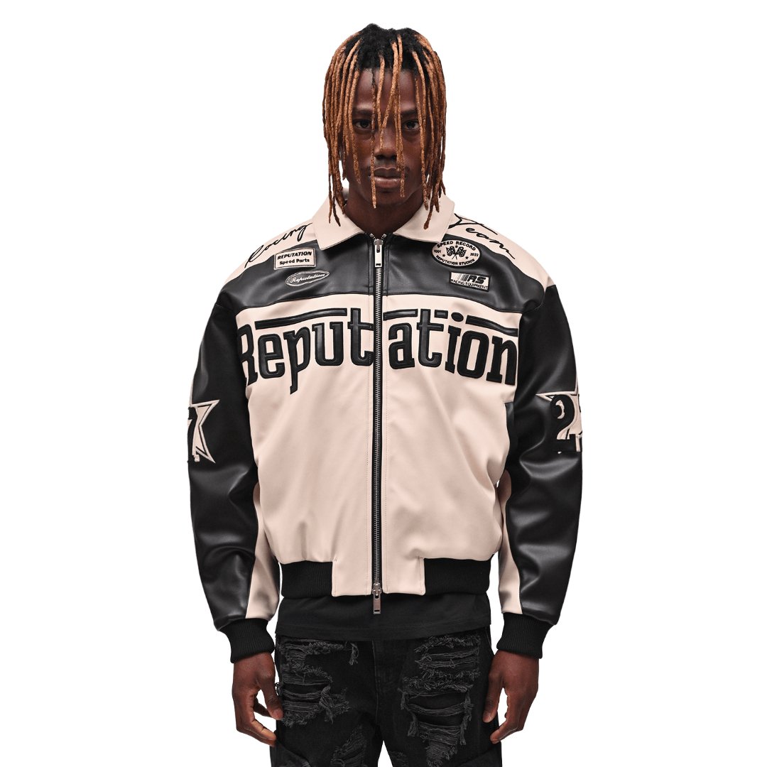 Custom Fashion Men's Winter Full zipper Embroidery Cropped leather Stand Neck Flight Jacket
