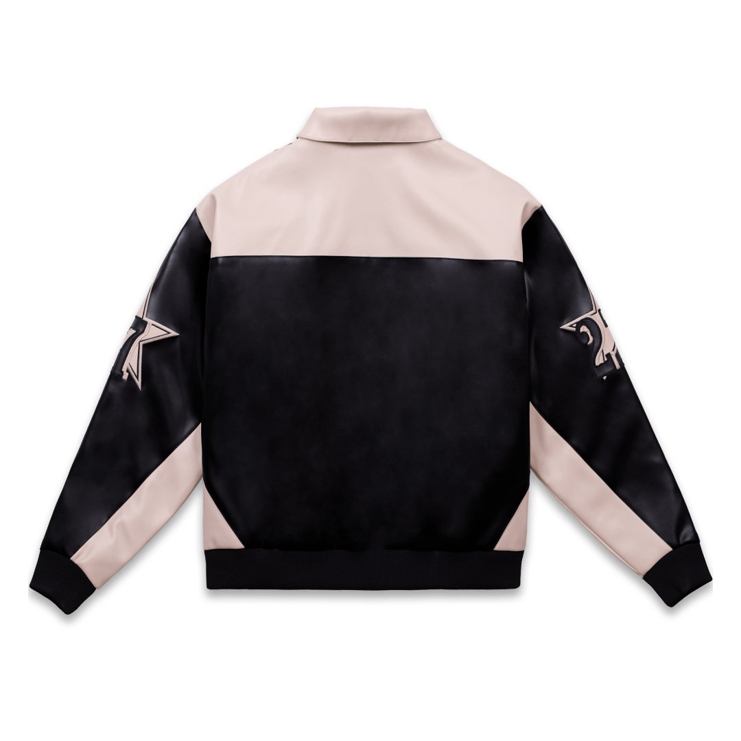 Custom Fashion Men's Winter Full zipper Embroidery Cropped leather Stand Neck Flight Jacket