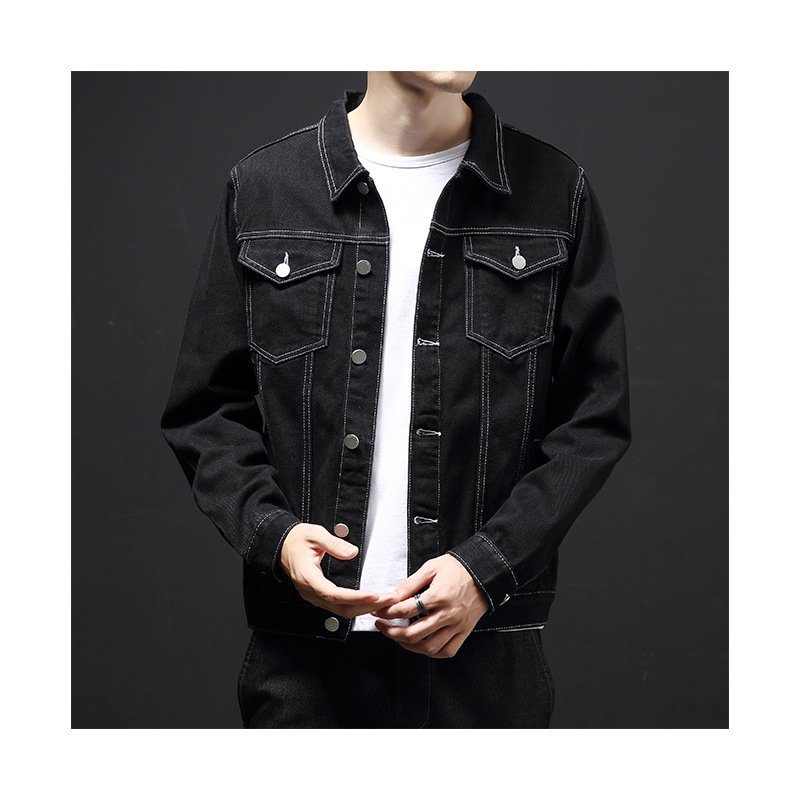 High Quality Cotton Denim Jacket Custom Men'S Long Sleeve Jacket Plus Size University Jeans Denim Jacket Coats For Man