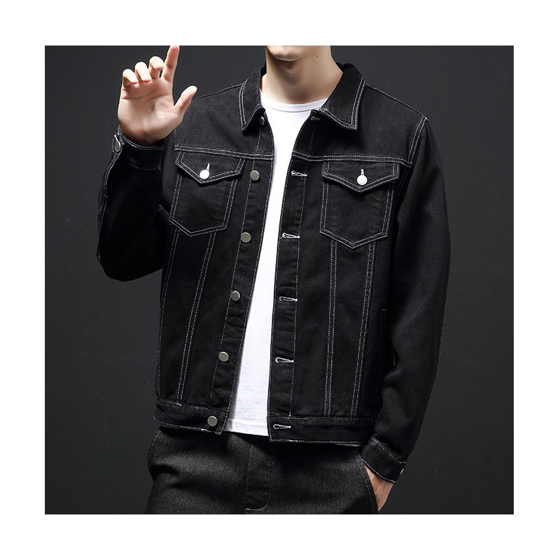 High Quality Cotton Denim Jacket Custom Men'S Long Sleeve Jacket Plus Size University Jeans Denim Jacket Coats For Man