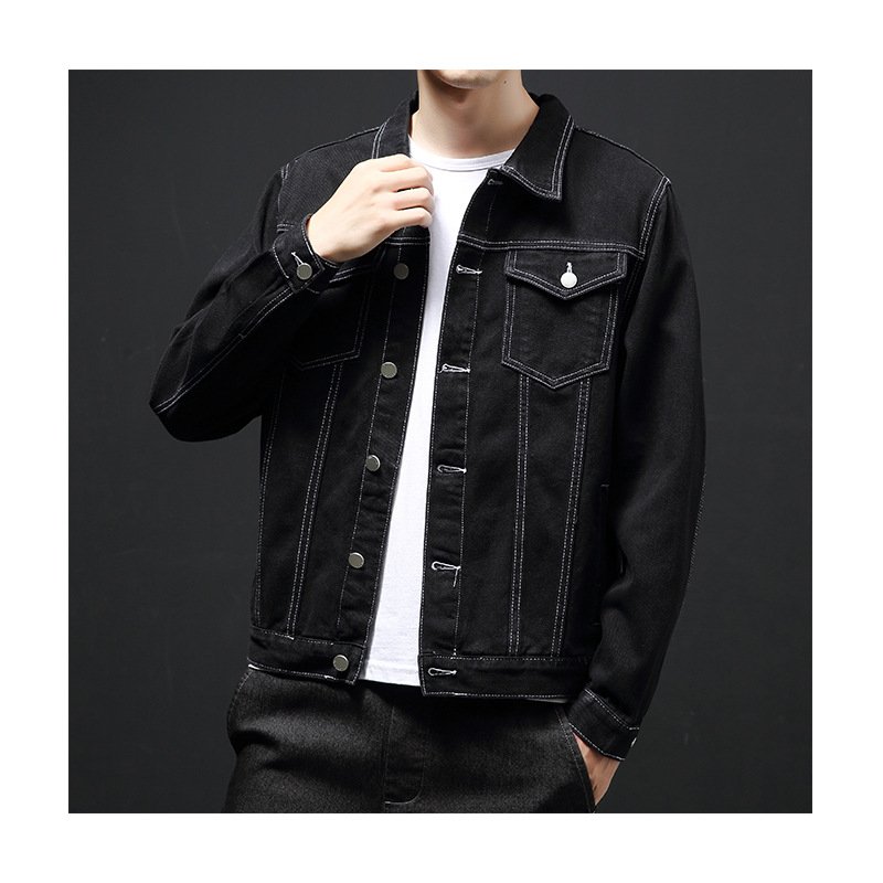 High Quality Cotton Denim Jacket Custom Men'S Long Sleeve Jacket Plus Size University Jeans Denim Jacket Coats For Man