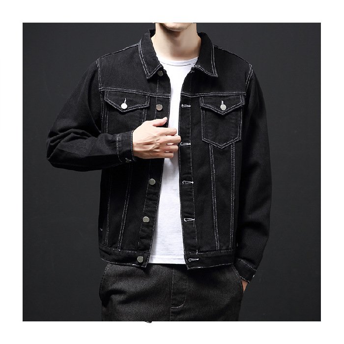 High Quality Cotton Denim Jacket Custom Men'S Long Sleeve Jacket Plus Size University Jeans Denim Jacket Coats For Man