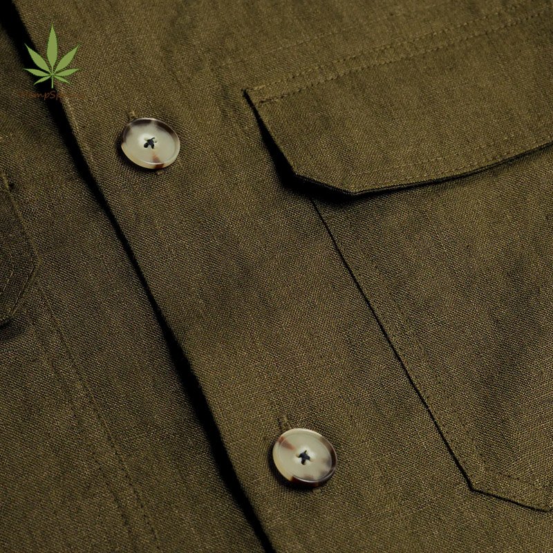 100% linen overshirt with pockets Men Jacket Eco-friendly linen Fabric Men's Jacket sustainable pure linen overshirt coat