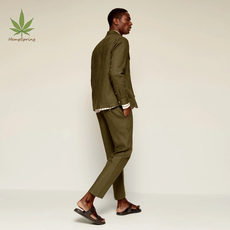 100% linen overshirt with pockets Men Jacket Eco-friendly linen Fabric Men's Jacket sustainable pure linen overshirt coat