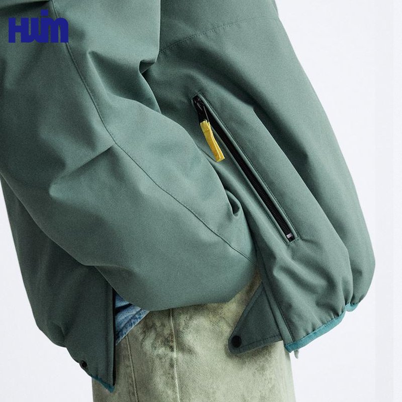 Fashion Trend High Collar fluffy Jackets Custom Logo Men's Oversize Style Casual Outdoor Waterproof Jacket Coat With Zip Pocket