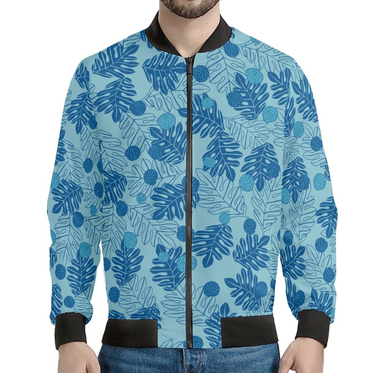 Hot Sale Custom Hawaiian Fashion Ulu Breadfruit Hawaiian Print Casual Fashion Plus Size Polyester Men's Jacket Print On Demand