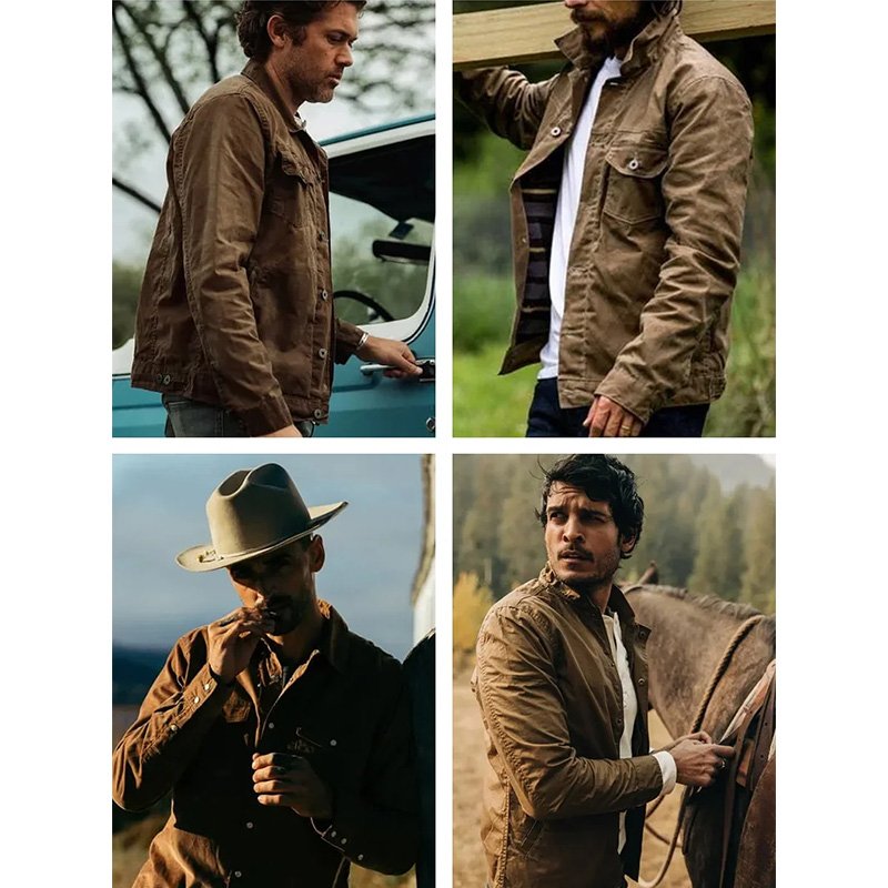 Maden Amekaji Retro Jacket For Men Oil Waxed Canvas Cotton Clothing Khaki Light Casual Safari Men's Jackets Labels Customizable