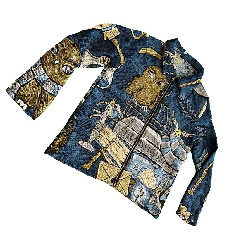 2022 Spring Fashion Outdoor Custom Woven Tapestry Jackets Plus Size men's Motorcycle Clothing Jacket