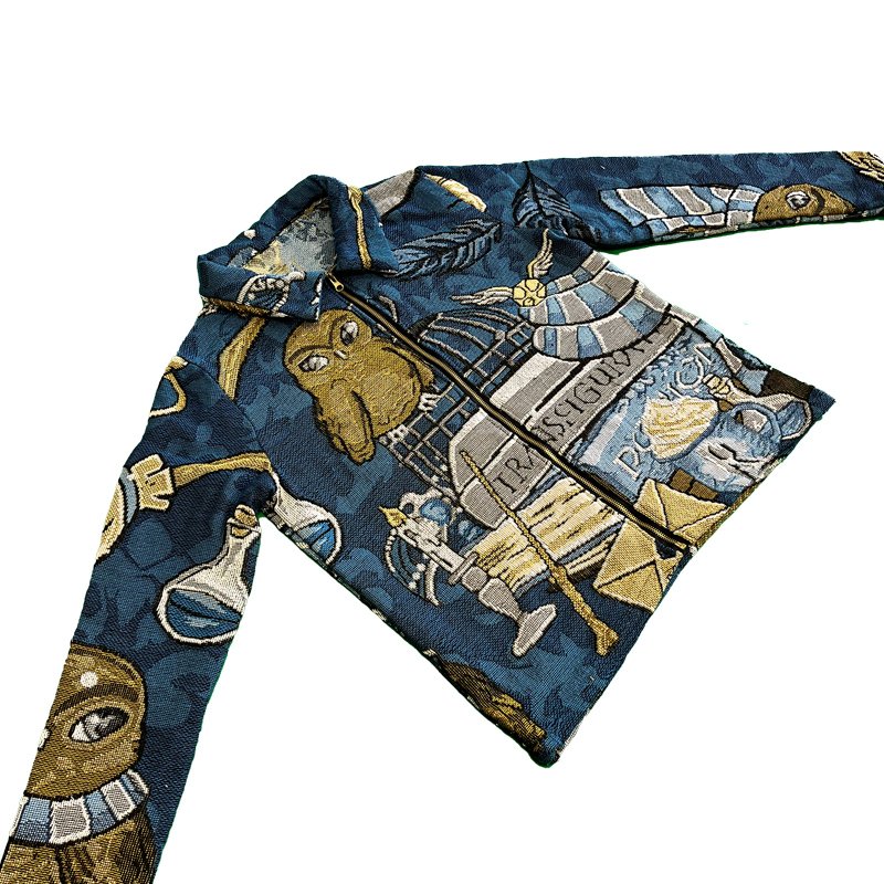 2022 Spring Fashion Outdoor Custom Woven Tapestry Jackets Plus Size men's Motorcycle Clothing Jacket