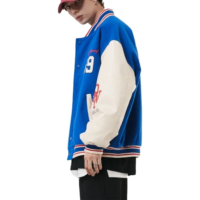 Wholesale OEM custom Men's jackets Leather sleeves letterman jackets customize best quality varsity jacket