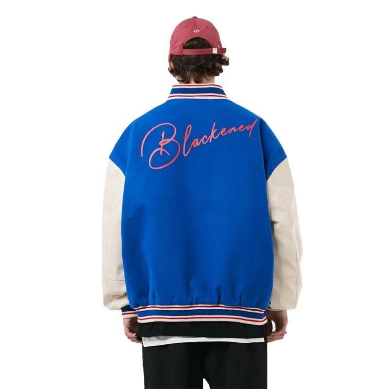 Wholesale OEM custom Men's jackets Leather sleeves letterman jackets customize best quality varsity jacket