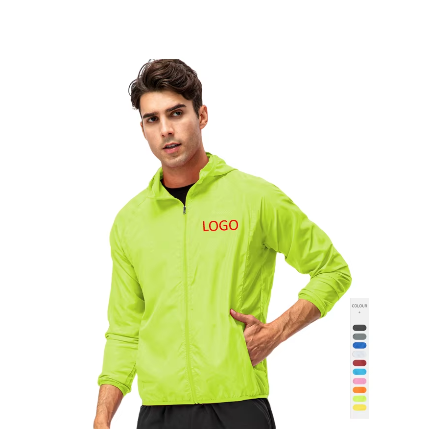 OEM 100% Polyester Impermeable Jacket Custom Logo Outdoor Jackets Plus Size Men's Zipper Jackets