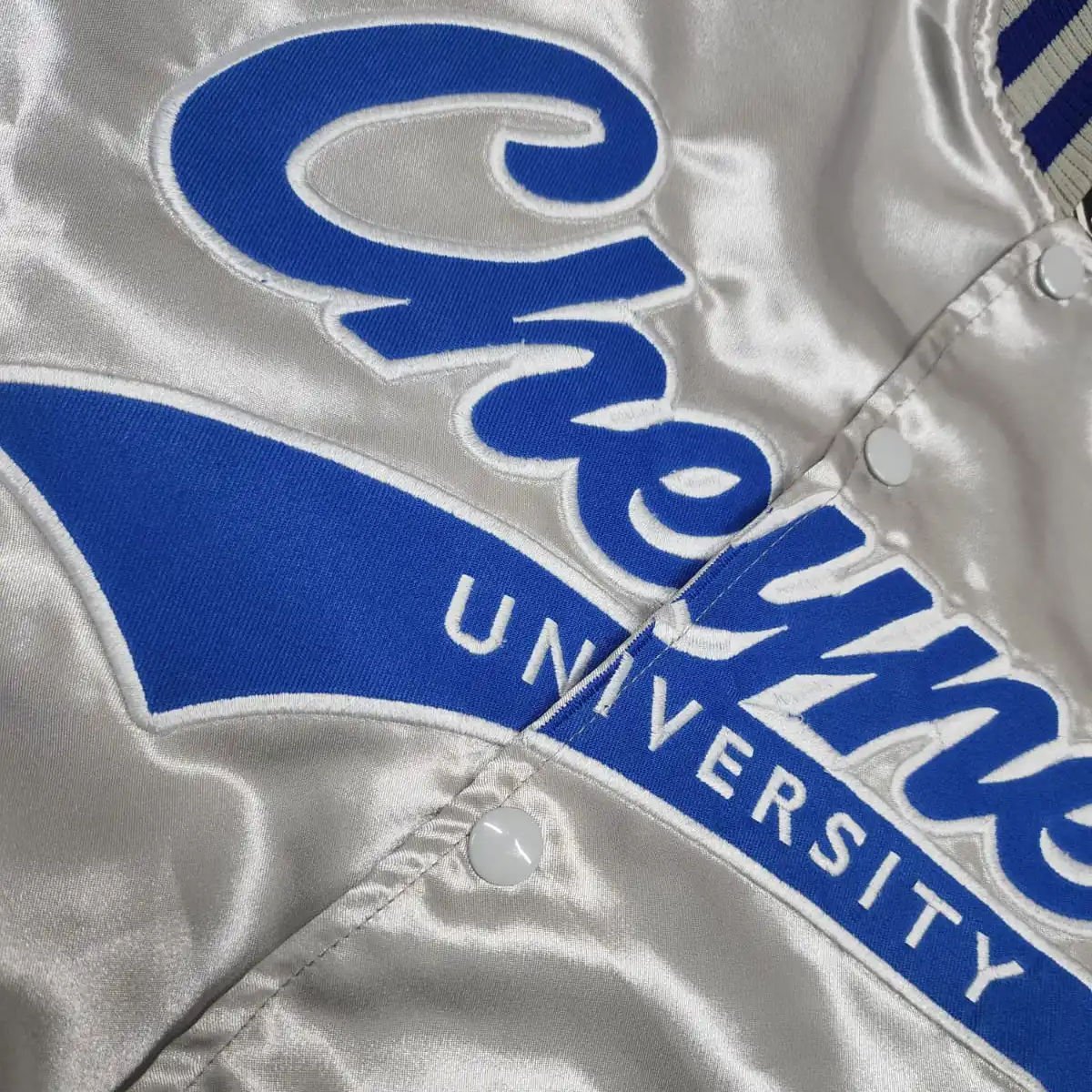 High Quality Customizable Satin Baseball Jackets Varsity Style with Hooded Collar Sublimation Technique Wholesale with Lining