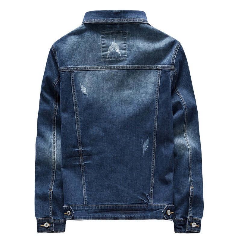2022 New style hot sale autumn High Street Solid color comfortable men's denim jackets plus size Street style men's jackets