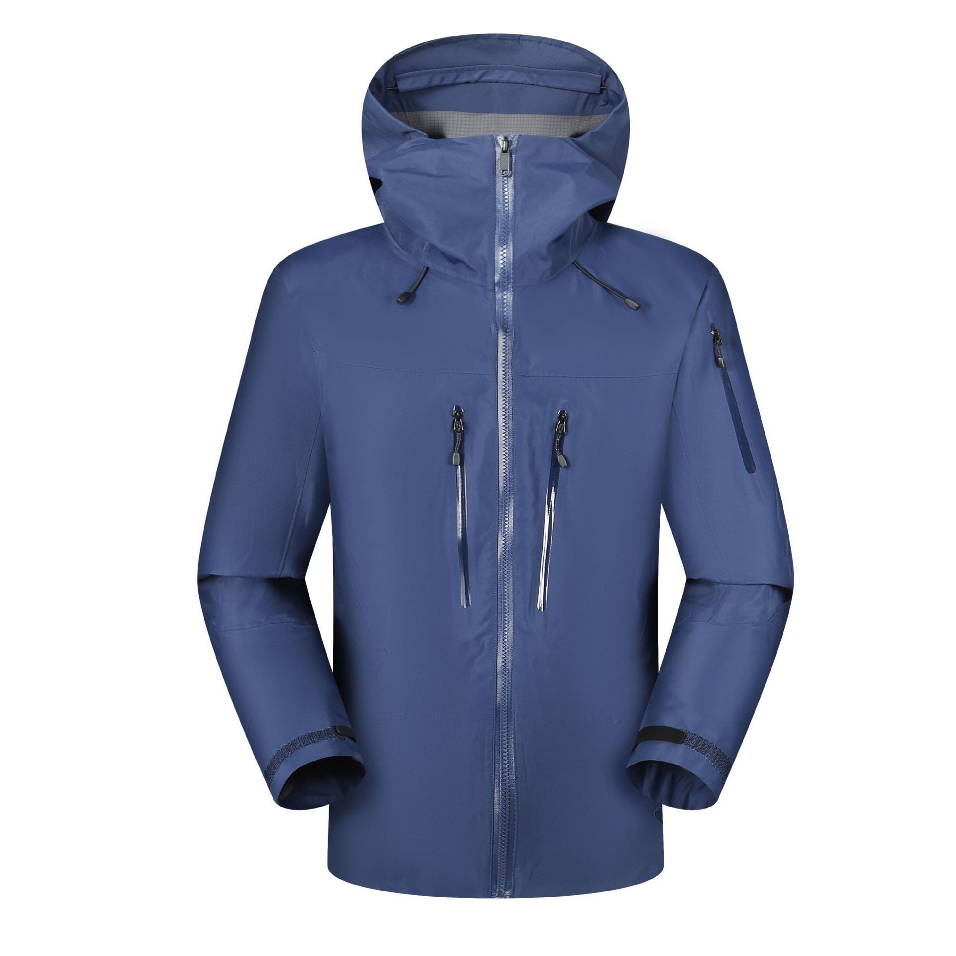 Custom Single layer mountain snow waterproof breathable ski jacket outdoor softshell hooded men's rain jacket