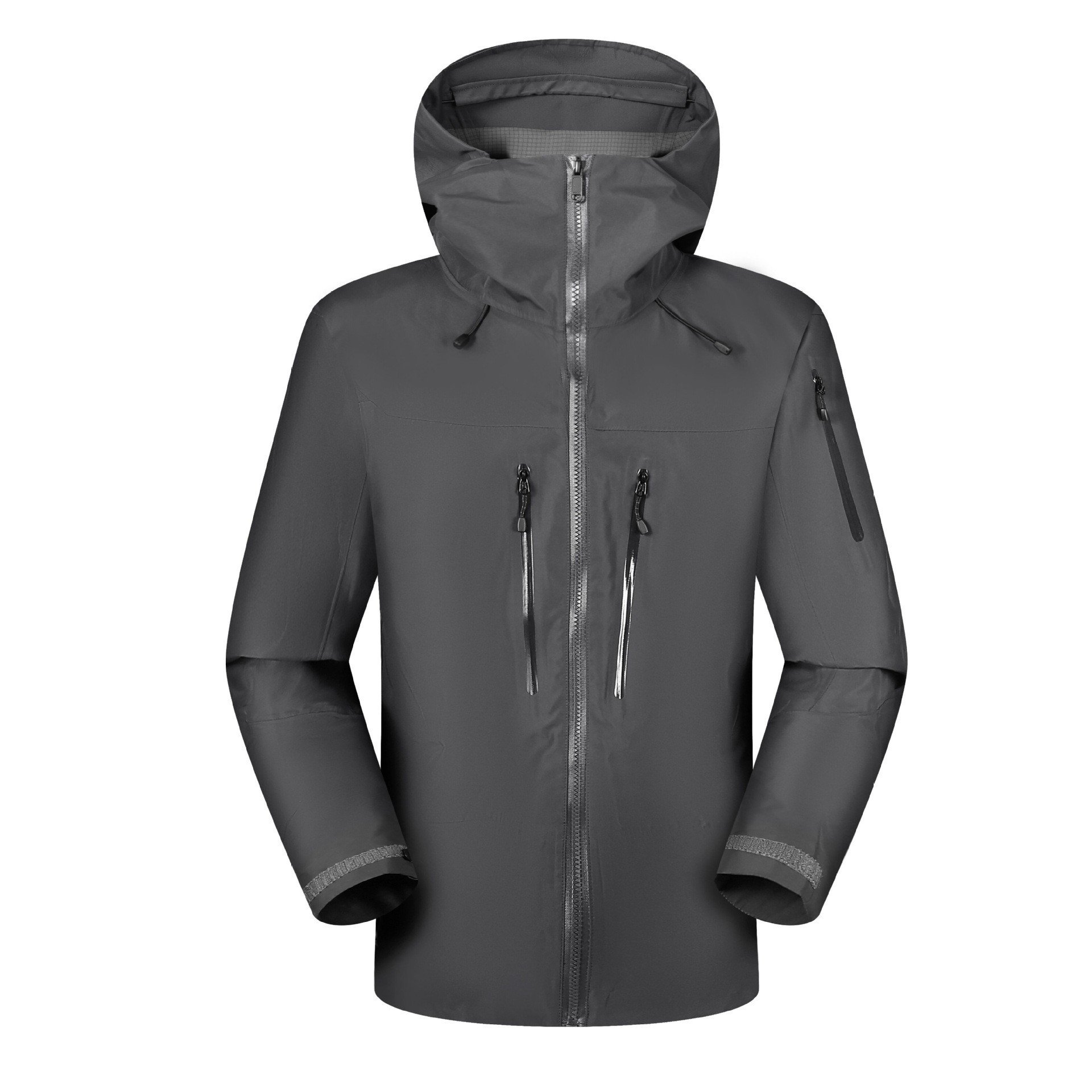 Custom Single layer mountain snow waterproof breathable ski jacket outdoor softshell hooded men's rain jacket