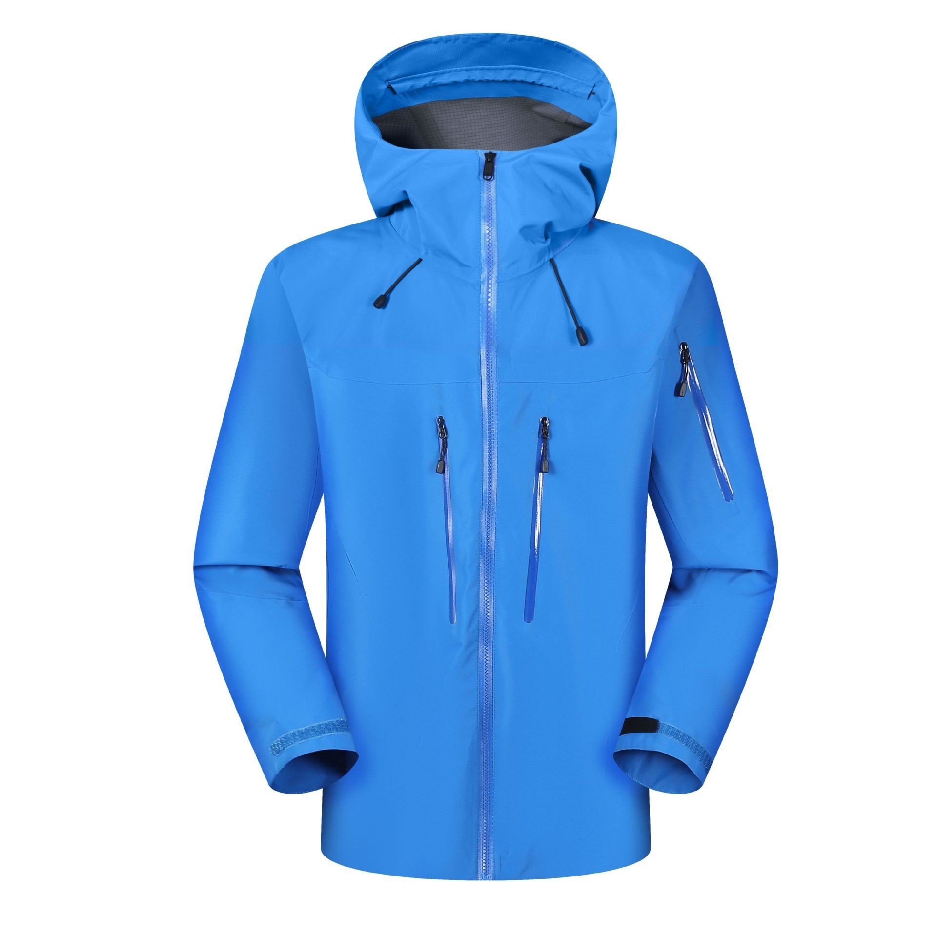 Custom Single layer mountain snow waterproof breathable ski jacket outdoor softshell hooded men's rain jacket