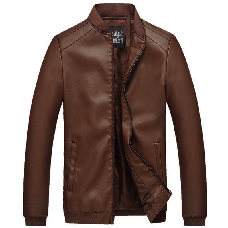 Men's leather Spring and autumn trend Motorcycle PU leather Coat leather men's jackets